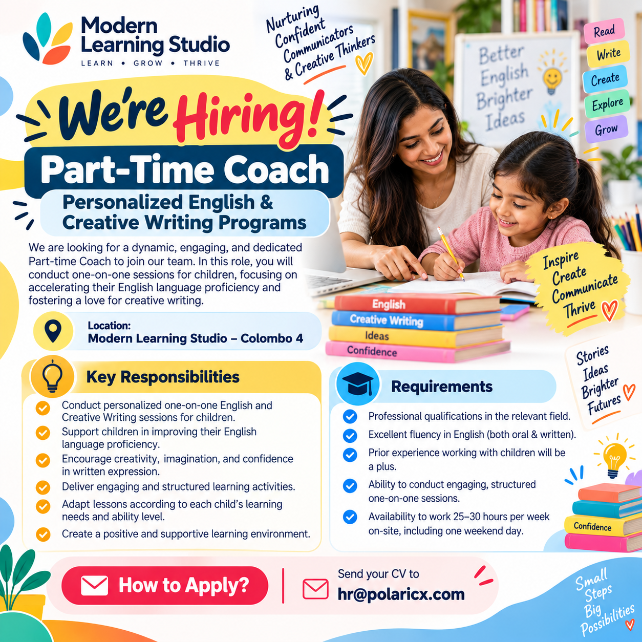 Part-Time Coach – Personalized English & Creative Writing at Modern Learning Studio
