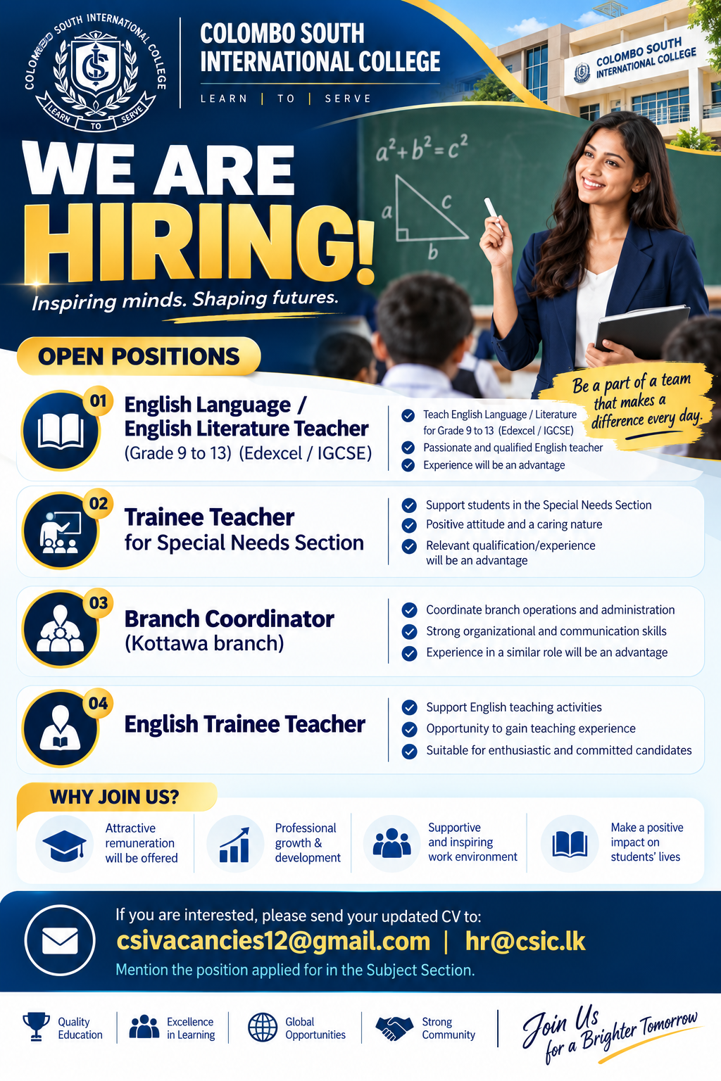 Trainee Teacher – Special Needs Section at Colombo South International College