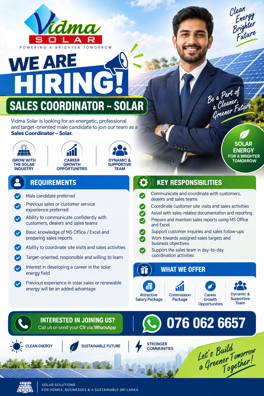 Sales Coordinator – Solar at Vidma Solar