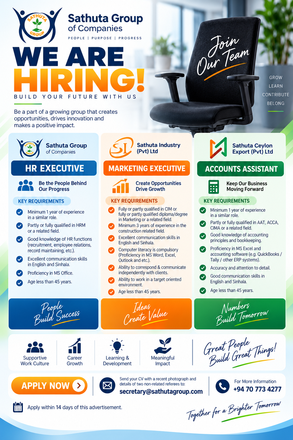 HR Executive at Sathuta Group of Companies