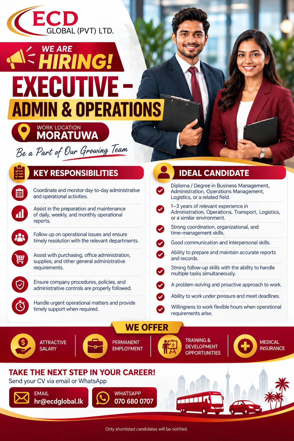 Executive – Admin & Operations at ECD Global (Pvt) Ltd