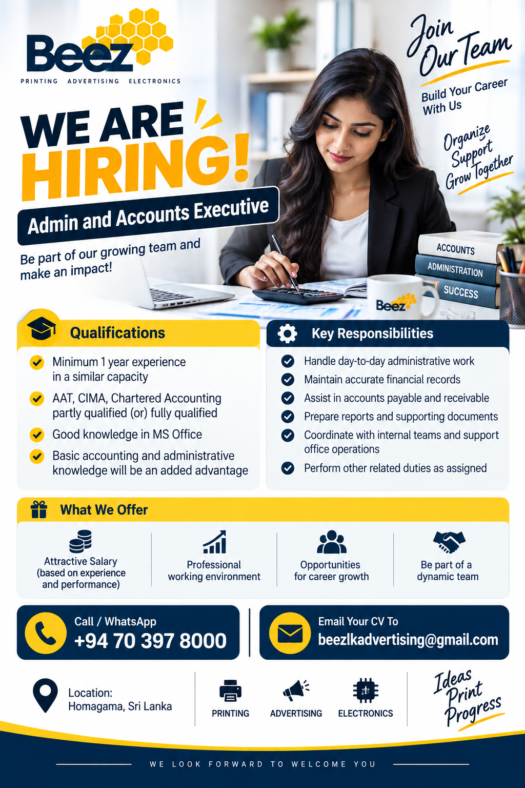 Admin and Accounts Executive at Beez