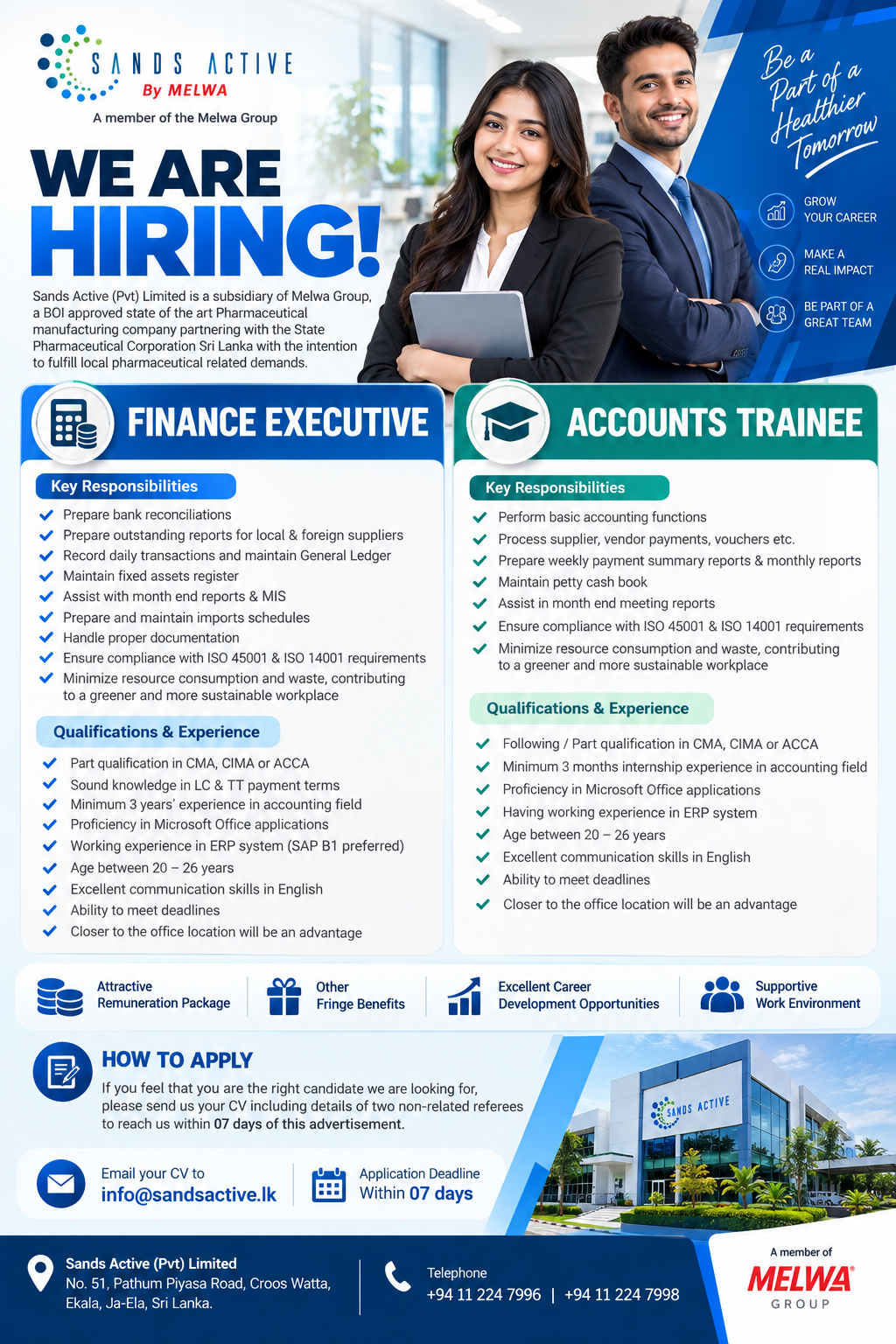Accounts Trainee at Sands Active (Pvt) Ltd