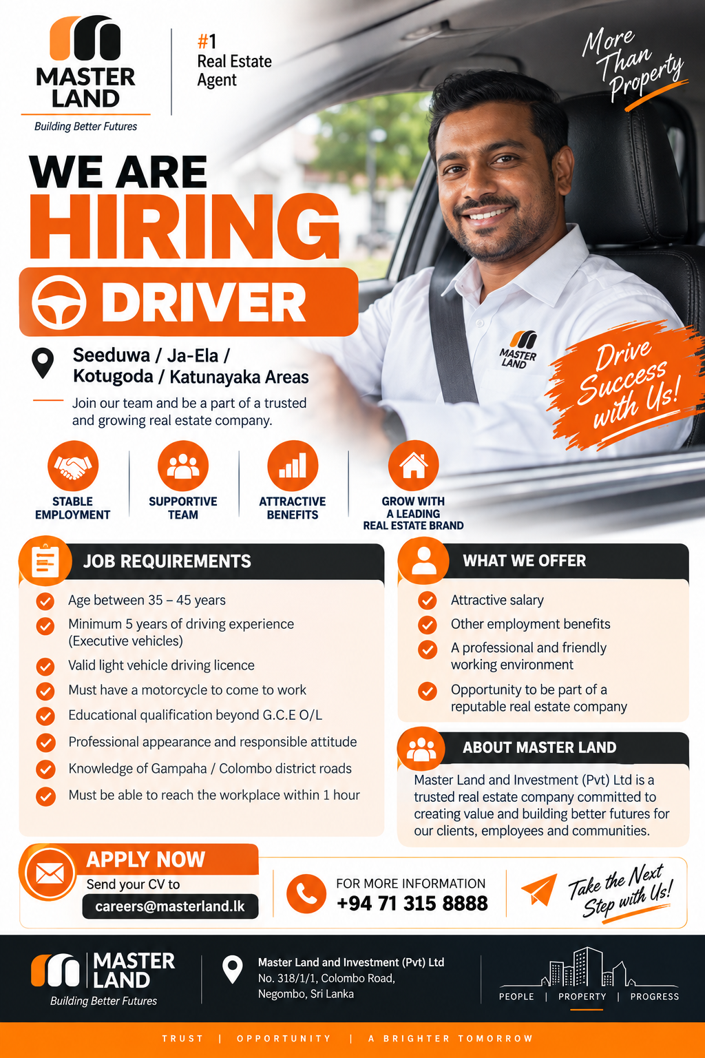 Driver at Master Land and Investment (Pvt) Ltd