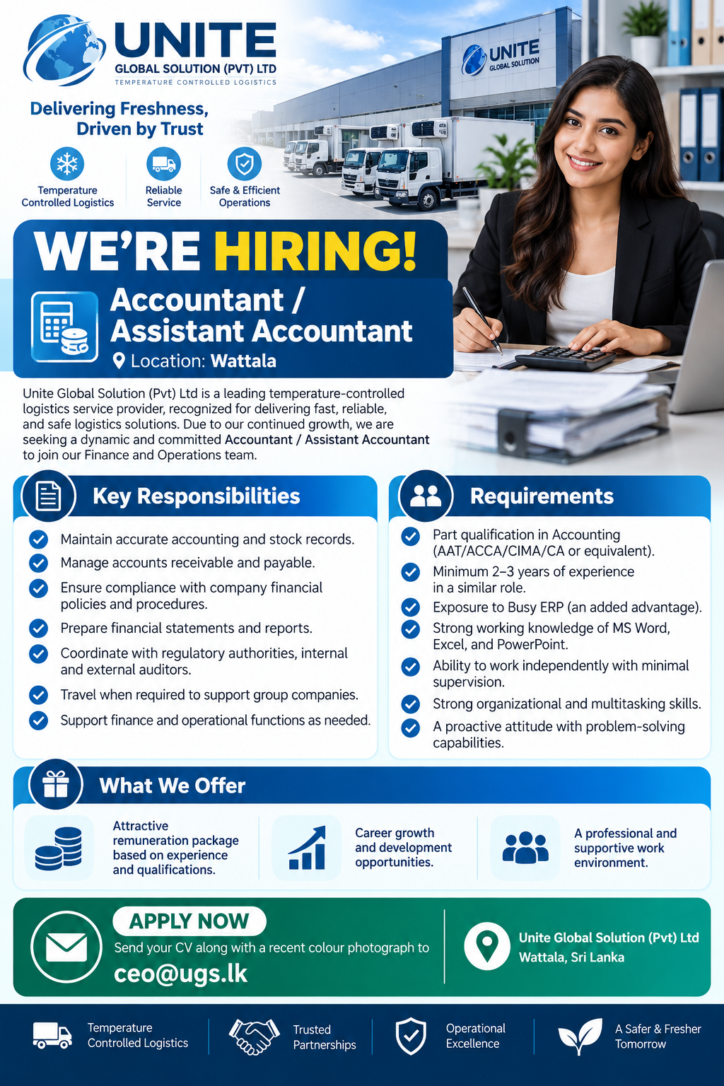Accountant / Assistant Accountant at Unite Global Solution (Pvt) Ltd