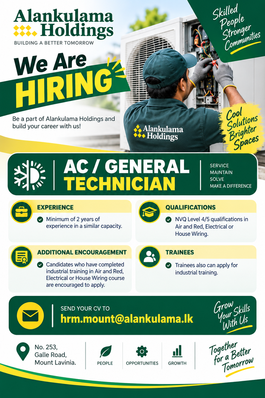 AC / General Technician at Alankulama Holdings