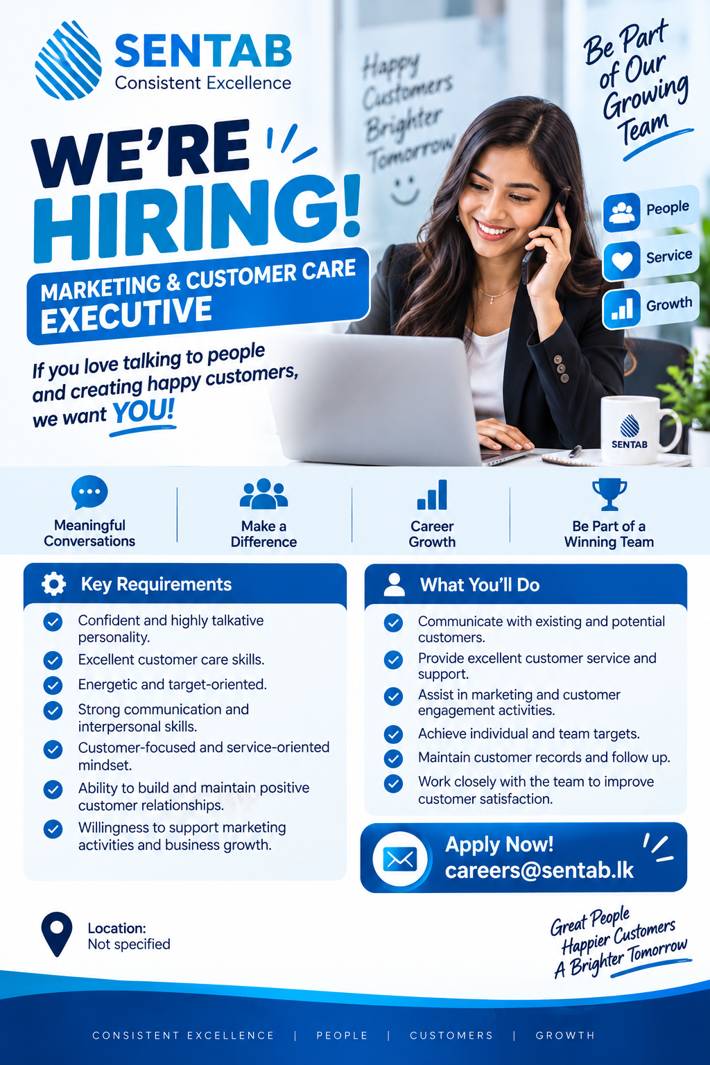 Marketing & Customer Care Executive at Sentab