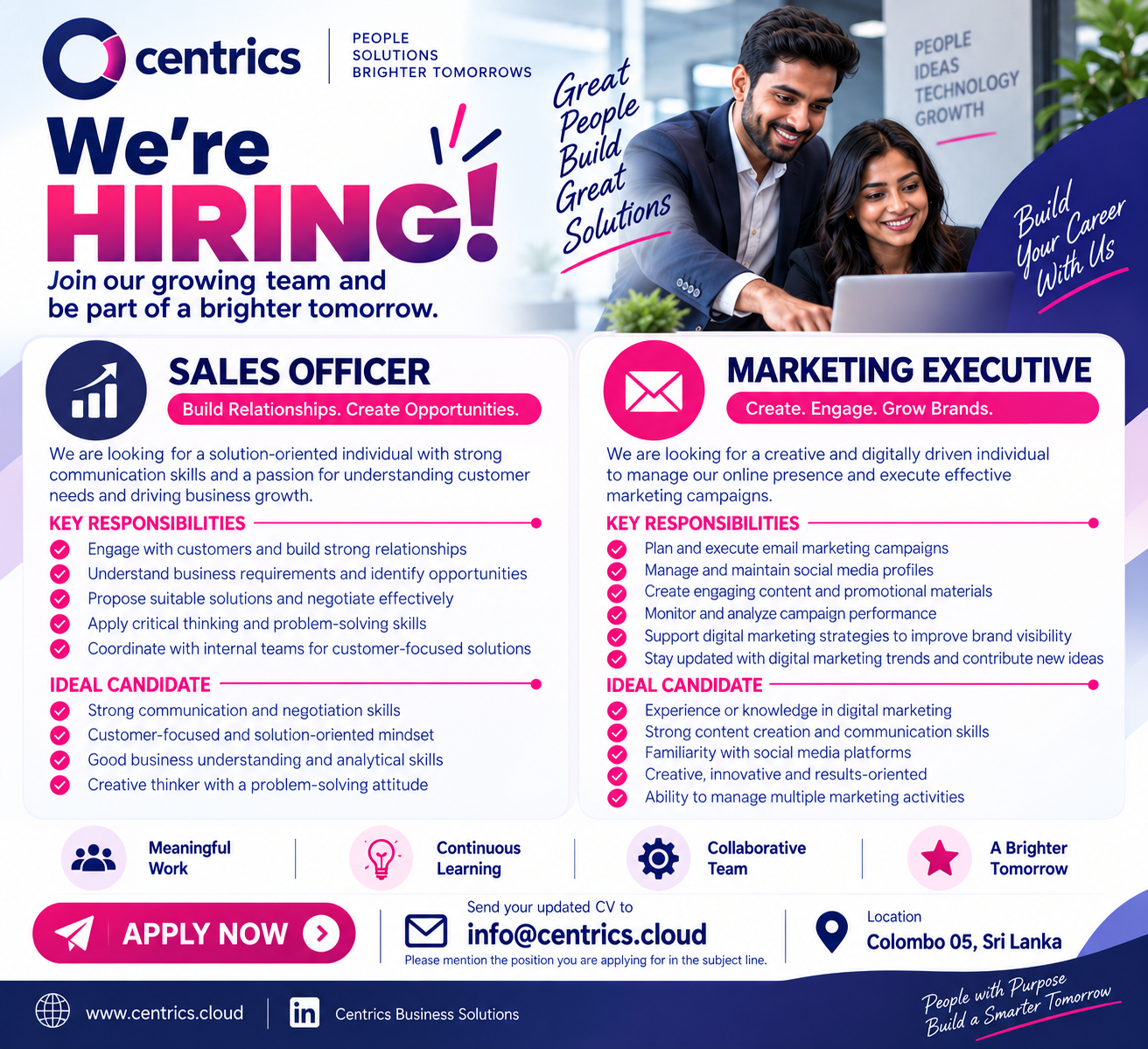Sales Officer at Centrics Business Solutions