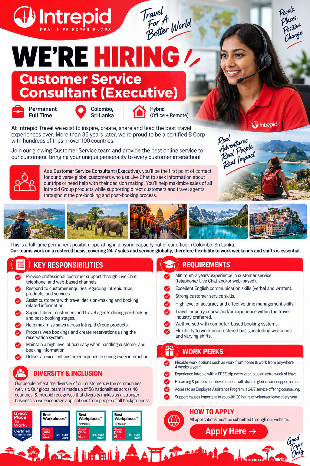 Customer Service Consultant (Executive) at Intrepid Travel
