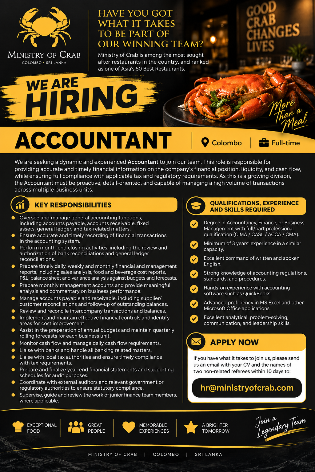 Accountant at Ministry of Crab