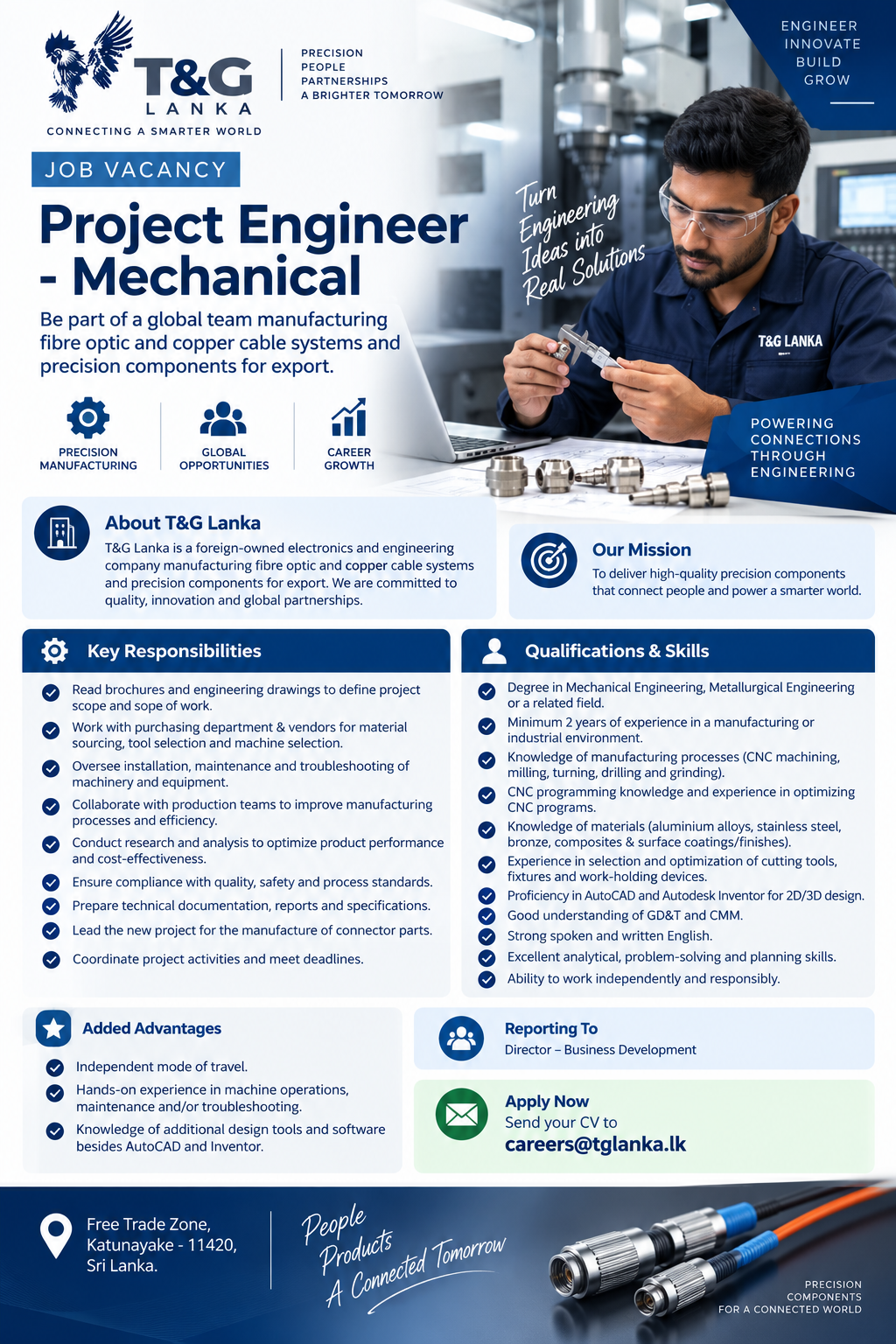 Project Engineer – Mechanical at T&G Lanka