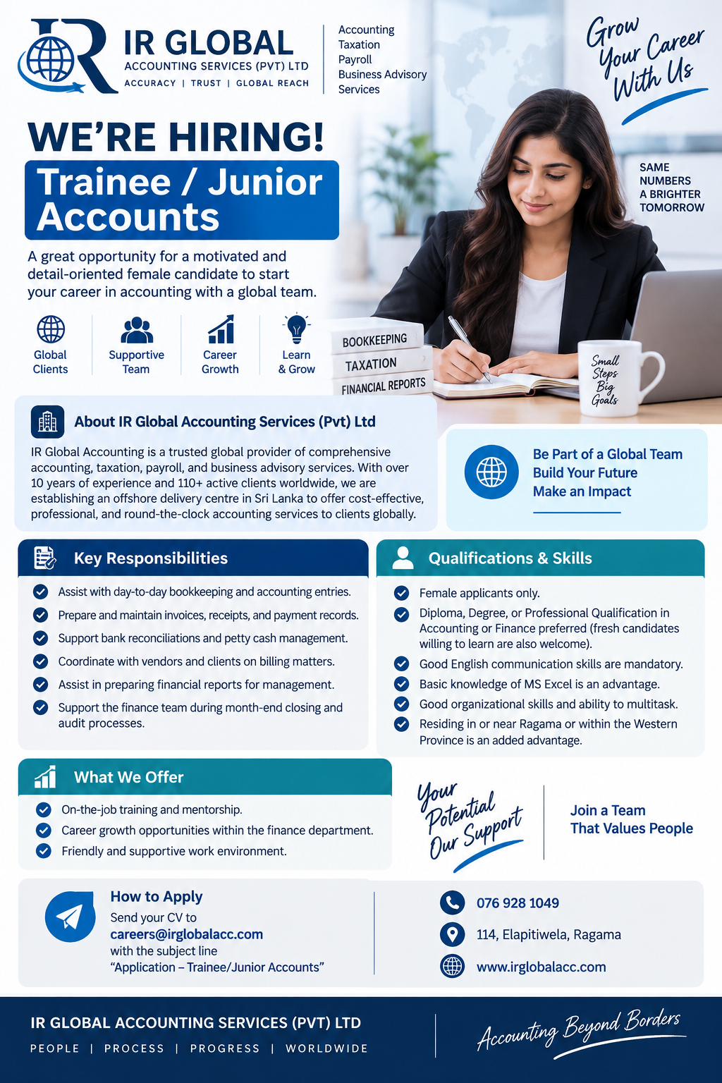 Trainee / Junior Accounts at IR Global Accounting Services (Pvt) Ltd
